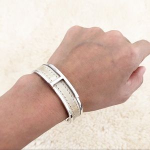 Tod’s Silver Leather Cuff Bracelet